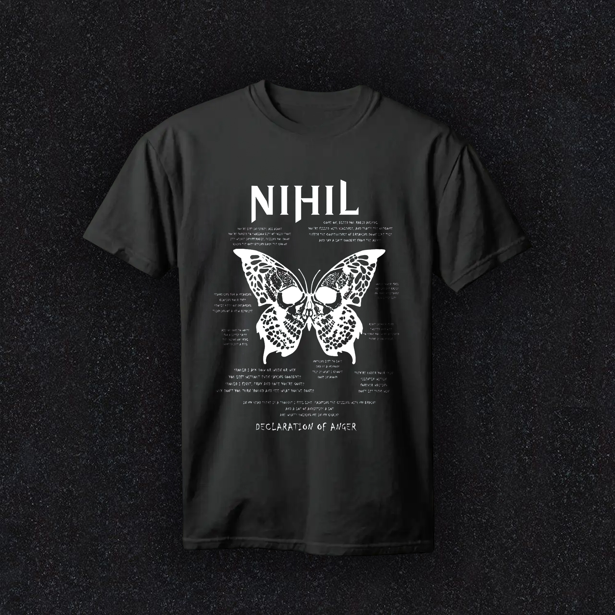 Declaration of Anger Lyrics T-Shirt(Black)